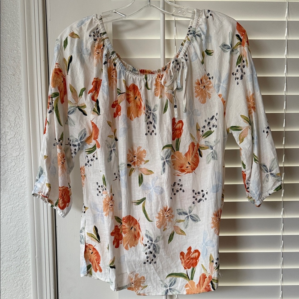 1/2 Sleeve Floral Blouse -